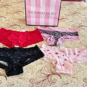Victoria's Secret (Pink) Panties - Red, Pink, Black Floral - Size M